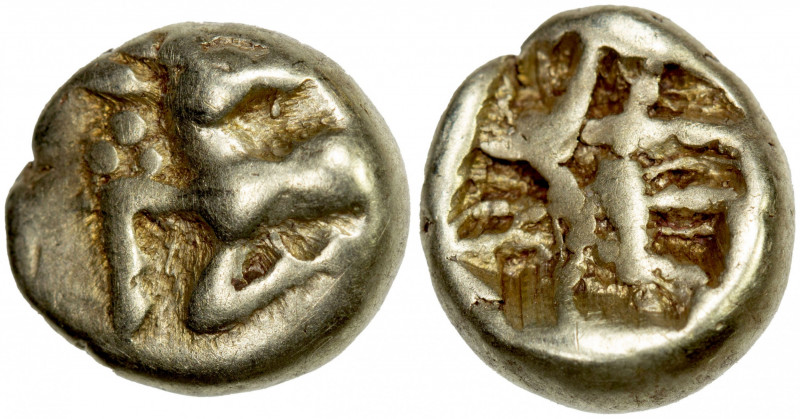 IONIA: Ephesos, Phanes, EL myshemihekte (1/24th stater) (0.56g), ca. 625-600 BC,...