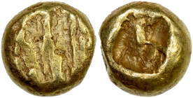 IONIA: Uncertain Mint, EL myshemihekte (1/24th stater) (0.57g), ca. 650-600 BC, SNG Kayhan-682, Traité I/14-5, Milesian standard, flattened striated s...