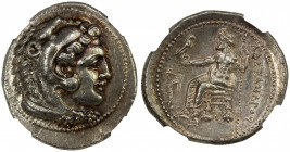 MACEDONIAN KINGDOM: Alexander III "the Great", 336-323 BC, AR tetradrachm (17.15g), Tarsos, ca. 327-323 BC, Price-3026, head of Herakles right, wearin...