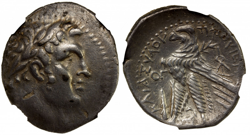 PHOENICIA: AR shekel, CY 73 (54/3 BC), DAC Supplement-169, laureate bust of Melq...