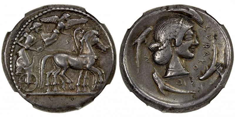 SICILY: Syracuse, Deinomenid Tyranny, AR tetradrachm (17.46g), ca. 480-475 BC, S...
