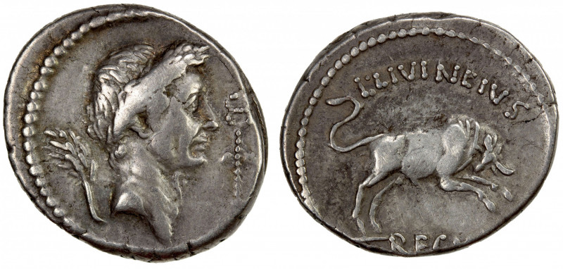 ROMAN IMPERATORIAL PERIOD: Julius Caesar, AR denarius (3.74g), Rome, 42 BC, Craw...