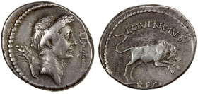 ROMAN IMPERATORIAL PERIOD: Julius Caesar, AR denarius (3.74g), Rome, 42 BC, Crawford-494/24, Sydenham-1106, posthumous issue, moneyer L. Livineius Reg...