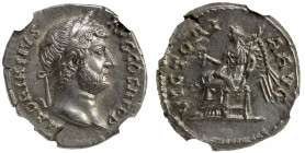 ROMAN EMPIRE: Hadrian, 117-138 AD, AR denarius (3.24g), Rome, 136 AD, RIC-2242-3, laureate head right, HADRIANVS AVG COS III P P // Victory seated lef...