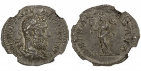 ROMAN EMPIRE: Macrinus, 217-218 AD, AR denarius (2.97g), Rome, RIC-78a, laureate and draped bust right, IMP CM OPEL SEV MACRINVS AVG // Liberalitas st...
