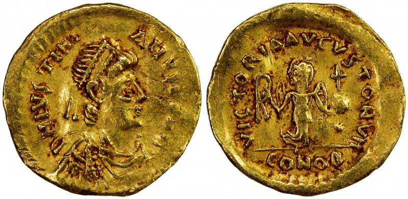 BYZANTINE EMPIRE: Justinian I, 527-565, AV tremissis (1.36g), Constantinople, ND...