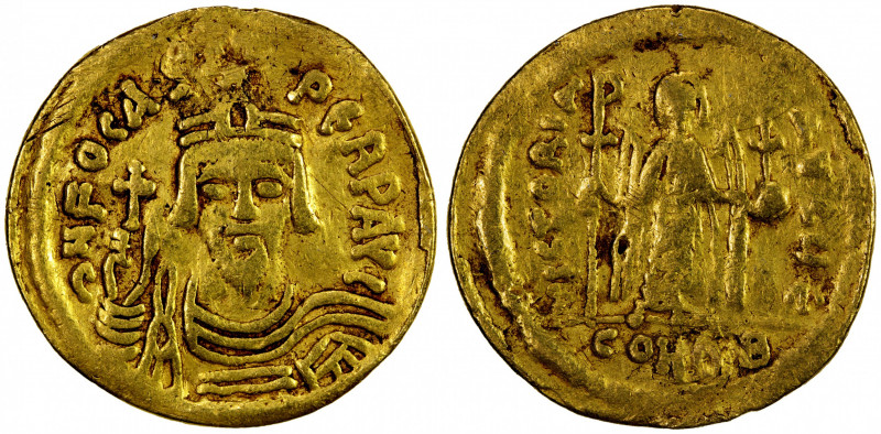 BYZANTINE EMPIRE: Phocas, 602-610, AV solidus (4.08g), Constantinople, S-618, bu...