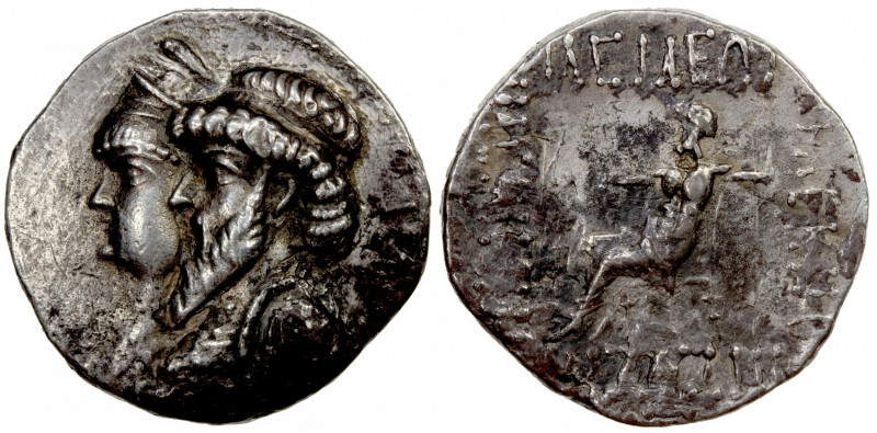 ELYMAIS: Kamnaskires III & Queen Anzaze, ca. 82-72 BC, AR tetradrachm (15.32g), ...