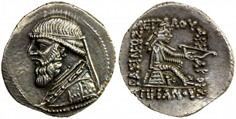 PARTHIAN KINGDOM: Mithradates II, c. 123-88 BC, AR drachm (3.66g), Shore-69, bar...