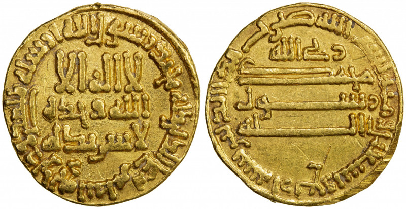 ABBASID: al-Amin, 809-813, AV dinar (4.22g), NM (Madinat al-Salam), AH194, A-220...