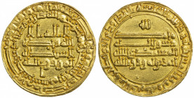 ABBASID OF YEMEN: al-Mu'tamid, 870-892, AR dinar (2.92g), San'a, AH278, A-1055, citing the caliphal heir al-Muwaffaq and his son Ahmad b. al-Muwaffaq,...