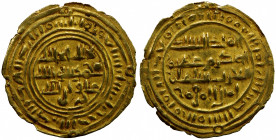 SULAYHID: Queen 'Arwa bint Ahmad, 1091-1137, AV ½ dinar (1.21g), Dhu Jibla, AH[4]87, A-1078.1, citing the Fatimid caliph al-Mustansir; very clear date...
