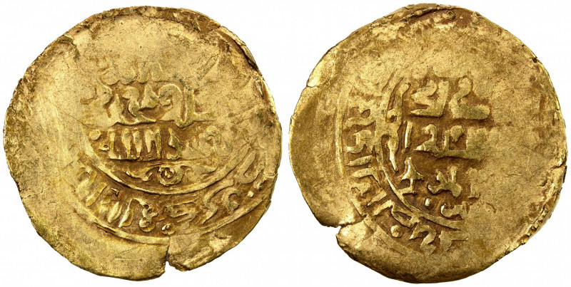 GREAT MONGOLS: temp. Chingiz Khan, 1206-1227, AV dinar (5.93g), ND/DM, A-A1967, ...