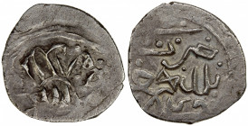 GOLDEN HORDE: Kunche Khan, 1379-1393, AR dirham (1.10g), Balad Sighnaq, AH(7)82, A-D2047, Zeno-170882, lillah in center, ruler's name around (mostly o...