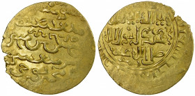 ILKHAN: Gaykhatu, 1291-1295, AV dinar (4.50g), Tabriz, AH691, A-2158.1, clear mint & date, with the mint cited on both sides, EF.
Estimate: $260-350