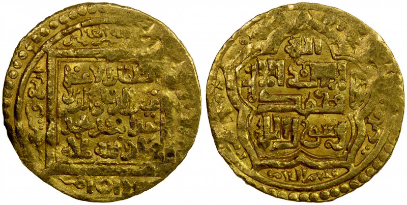 ILKHAN: Uljaytu, 1304-1316, AV dinar (4.27g), Baghdad, AH704, A-2177, type A, sl...