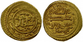 ILKHAN: Abu Sa'id, 1316-1335, AV one mithqal (4.20g), Bazar, AH732, A-T2191, mint name & sultan abu sa'id in the center, date formula in the margin //...