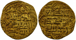 ILKHAN: Abu Sa'id, 1316-1335, AV dinar (4.69g), Madinat Shiraz, DM, A-2194, type B (struck AH717-719, pointed hexafoil // pointed octofoil), decent ex...