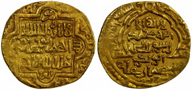 ILKHAN: Abu Sa'id, 1316-1335, AV dinar (8.61g), Madinat Tabriz, AH7xx, A-2198, type C, with surkh-i tabriz below the reverse ("red gold of Tabriz"), V...
