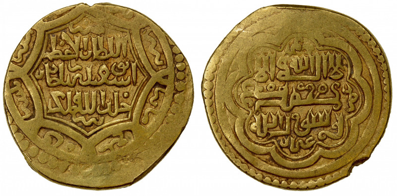 ILKHAN: Abu Sa'id, 1316-1335, AV dinar (8.54g), Tabriz, AH730, A-2212, type G, V...