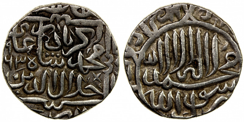 MUGHAL: Akbar I, 1556-1605, AR heavy rupee (11.99g), Hisar Firuza, AH963, KM-80....