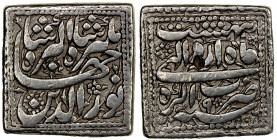 MUGHAL: Jahangir, 1605-1628, AR square rupee (11.30g), Agra, AH1023 year 9, KM-147.2, month of Ardibihisht, 1 testmark, VF, R.
Estimate: $350-450