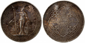 CHINESE CHOPMARKS: GREAT BRITAIN: AR trade dollar, 1897-B, KM-T5, with large Chinese merchant chopmark, attractively toned, EF.
Estimate: $100-150