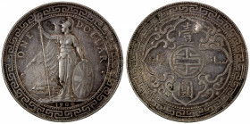 CHINESE CHOPMARKS: GREAT BRITAIN: AR trade dollar, 1900-B, KM-T5, with large Chinese merchant chopmark, attractively toned, EF.
Estimate: $100-150