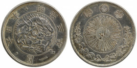 CHINESE CHOPMARKS: JAPAN: Meiji, 1868-1912, AR yen, year 3 (1870), Y-5, JNDA-01-9, with several large Chinese merchant chopmarks, cleaned, EF.
Estima...
