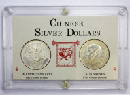 CHINA: SET of 2 silver dollars:, CHIHLI Kuang Hsu, 1875-1908, AR dollar, Peiyang Arsenal mint, Tientsin, year 34 (1908), Y-73.2, L&M-465 and CHINA Rep...