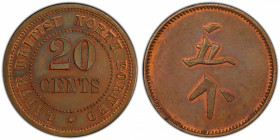 BRITISH NORTH BORNEO: AE 20 cents, ND (1924), LaWe-674, Prid-41, SS-BBT18, Labuk Planting Company token, with an error in Chinese which the denominati...