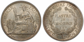 FRENCH INDOCHINA: AR piastre, 1900, KM-5a.1, Lec-282, a lovely mint state example! PCGS graded MS63.
Estimate: $150-250