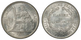 FRENCH INDOCHINA: AR piastre, 1921-H, KM-5a.3, Lec-297, an attractive mint state example, PCGS graded MS62.
Estimate: $150-250