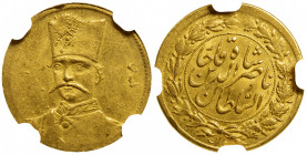 IRAN: Nasir al-Din Shah, 1848-1896, AV 5000 dinars, Tehran, AH1305, KM-927, a lovely mint state example! NGC graded MS63.
Estimate: $150-250