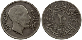 IRAQ: Faisal I, 1921-1933, AR 20 fils, 1931/AH1349, KM-99, very lightly cleaned, two-year type, VF to EF, ex Joe Sedillot Collection.
Estimate: $175-...