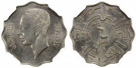 IRAQ: Ghazi I, 1933-1939, nickel 4 fils, 1939/AH1358, KM-105, scalloped edge, scarce date, NGC graded MS62, S.
Estimate: $240-300