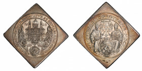 SALZBURG: AR 3 thaler klippe, 1928, Macho-280, 58mm, 300th Anniversary of the Consecration of the Salzburger Dom with design based on the thaler of 16...