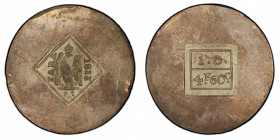 ZARA: French Occupation, AR 4 francs-60 centimes, 1813, KM-1. Dav-49, Siege of Zara during the War of the Sixth Coalition issue; crowned eagle standin...