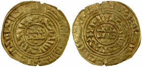 CRUSADERS: KINGDOM OF JERUSALEM: Late series, ca. 1220s-1260s, AV bezant (3.43g), CCS-5b, A-730, derived from Fatimid dinars of al-'Amir al-Mansur (11...