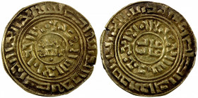 CRUSADERS: KINGDOM OF JERUSALEM: Late series, ca. 1220s-1260s, AV bezant (3.04g), CCS-5b, A-730, derived from Fatimid dinars of al-'Amir al-Mansur (11...
