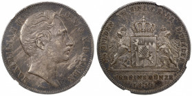 BAVARIA: Maximilian II, 1848-1864, AR 2 thaler, 1854, KM-837, NGC graded EF45.
Estimate: $150-250
