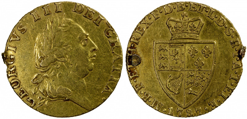 GREAT BRITAIN: George III, 1760-1820, AV guinea, 1787, KM-609, Fr-356, AGW 0.246...