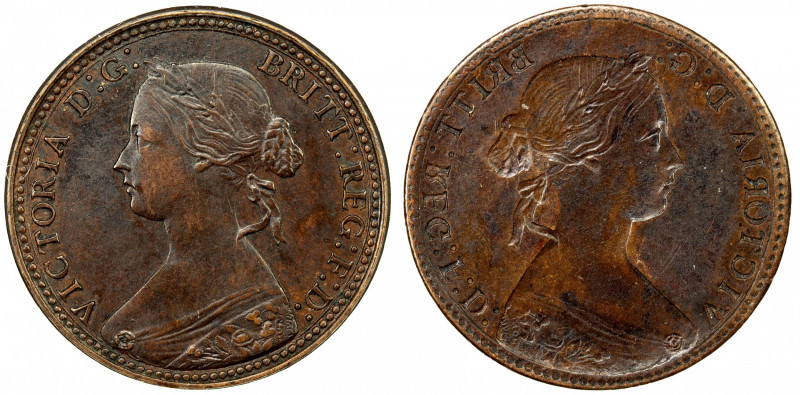 GREAT BRITAIN: Victoria, 1837-1901, AE halfpenny, 1860, KM-748, Spink-3956, full...