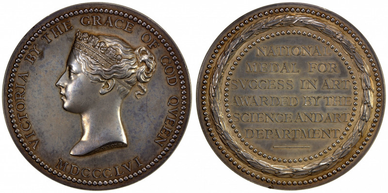 GREAT BRITAIN: Victoria, 1837-1901, AR medal (93.64g), 1856, Eimer-1511var, 55mm...