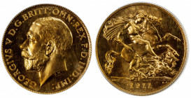 GREAT BRITAIN: George V, 1910-1936, AV ½ sovereign, 1911, KM-819, S-4006, mintage of only 3,764 proof coins, a fantastic quality example with brillian...