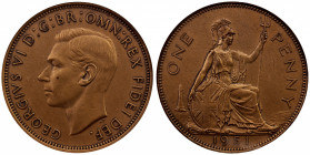 GREAT BRITAIN: George VI, 1936-1952, AE penny, 1951, KM-869, S-4117, Matte Proof struck from sand-blasted dies, reported mintage of only 2 examples! N...
