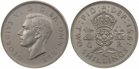 GREAT BRITAIN: George VI, 1936-1952, 1 florin, 1951, KM-878, S-4107, Matte Proof struck from sand-blasted dies, reported mintage of only 2 examples! N...