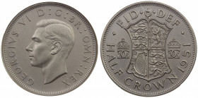 GREAT BRITAIN: George VI, 1936-1952, 1 halfcrown, 1951, KM-879, S-4106, Matte Proof struck from sand-blasted dies, reported mintage of only 2 examples...