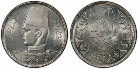 EGYPT: Farouk, 1936-1952, AR 20 piastres, 1939/AH1358, KM-368, a lovely mint state example! PCGS graded MS63, ex Joe Sedillot Collection.
Estimate: $...