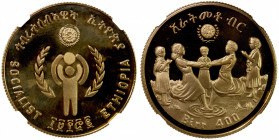 ETHIOPIA: AV 400 birr, EE1972 (1979), KM-60, Year of the Child: child silhouette // 5 children at play, NGC graded PF66 Ultra Cameo.
Estimate: $900-9...